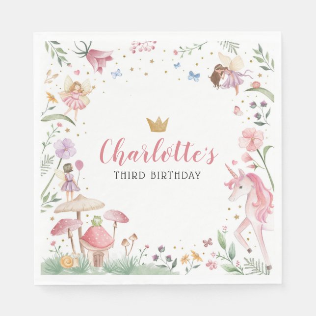 Serviette En Papier Naples du Jardin Fairy Enchanted (Devant)