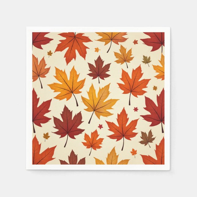 Serviette En Papier Naples en papier d'automne (Devant)