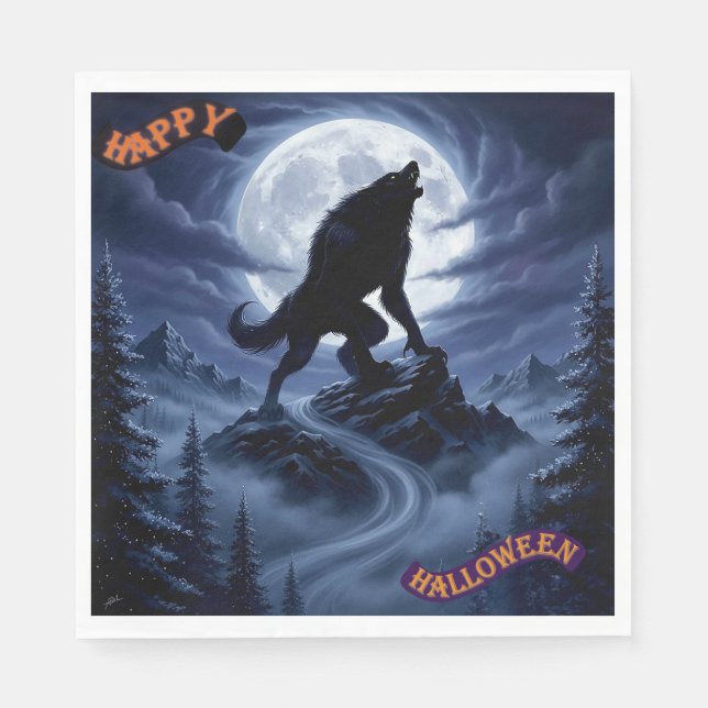 Serviette En Papier Naples en papier d'Halloween (Devant)