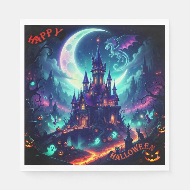 Serviette En Papier Naples en papier d'Halloween (Devant)