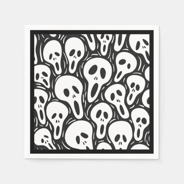 Serviette En Papier Naples en papier d'Halloween (Devant)