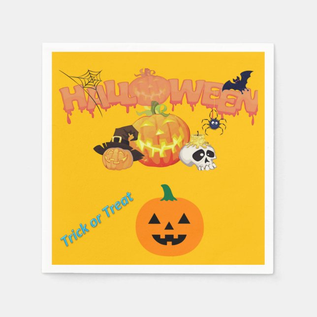 Serviette En Papier Naples en papier d'Halloween (Devant)