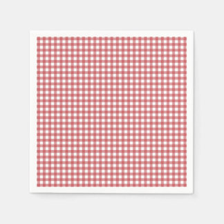 Serviette En Papier Naples en papier En vichy rouge