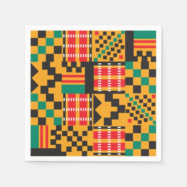 Serviette En Papier Naples en papier Kente Designer africain (Devant)