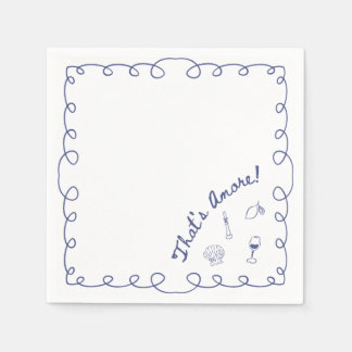 Serviette En Papier Naples Fiançailles italiennes "That's Amore"