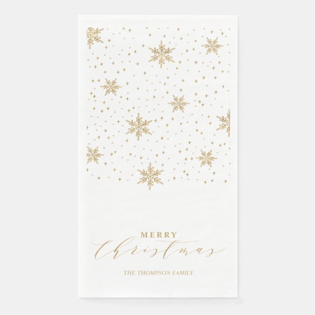 Serviette En Papier Naples Gold Modern Joyeux Noël Party (Devant)