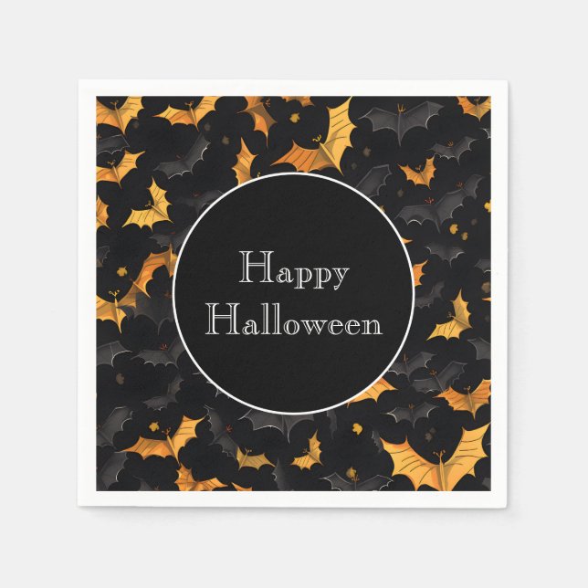 Serviette En Papier Naples Halloween Bats Papier (Devant)
