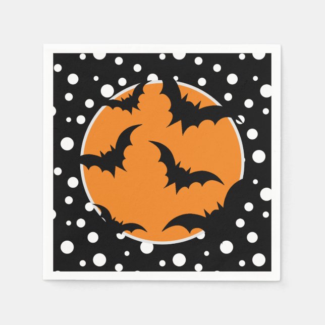 Serviette En Papier Naples Halloween Bats Papier (Devant)