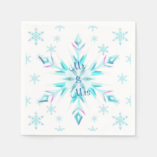 Serviette En Papier Naples Mariage de flocon de neige