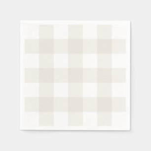 Serviette En Papier Naples neutres En vichy beige