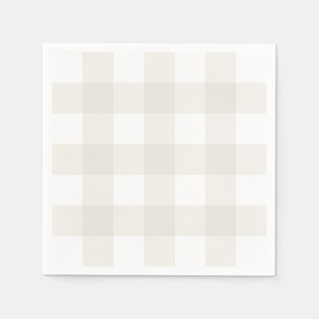 Serviette En Papier Naples neutres En vichy beige (Devant)