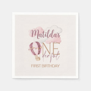 Serviette En Papier Naples personnalisées ONEderful 1st Birthday Paper