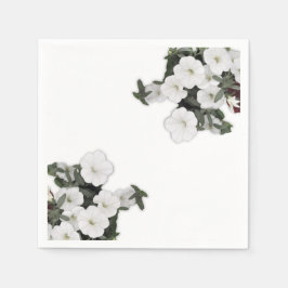 Serviette En Papier Naples Petunia blanches