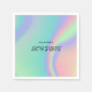 Serviette En Papier Naples Rainbow Gradient Name