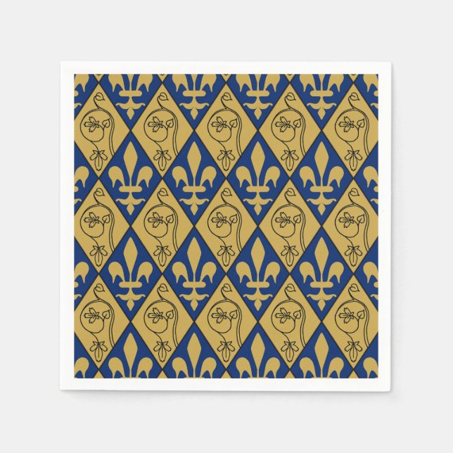 Serviette En Papier Naples Sainte-Chapelle Fleur de Lys (Devant)
