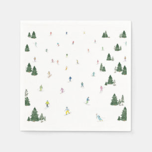 Serviette En Papier Naples Ski et Snowboard Party