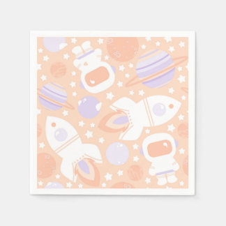 Serviette En Papier Naples Space Girls Party