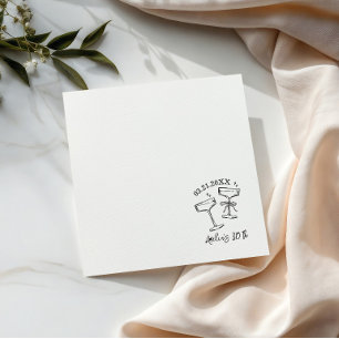 Serviette En Papier Nappe d'anniversaire personnalisée noir et blanc d