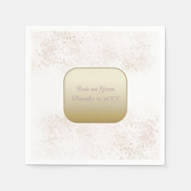 Serviette En Papier Nappe de mariage brillant et or élégant (Devant)