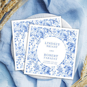 Serviette En Papier Nappe de mariage personnalisée Toile de Roses Bleu