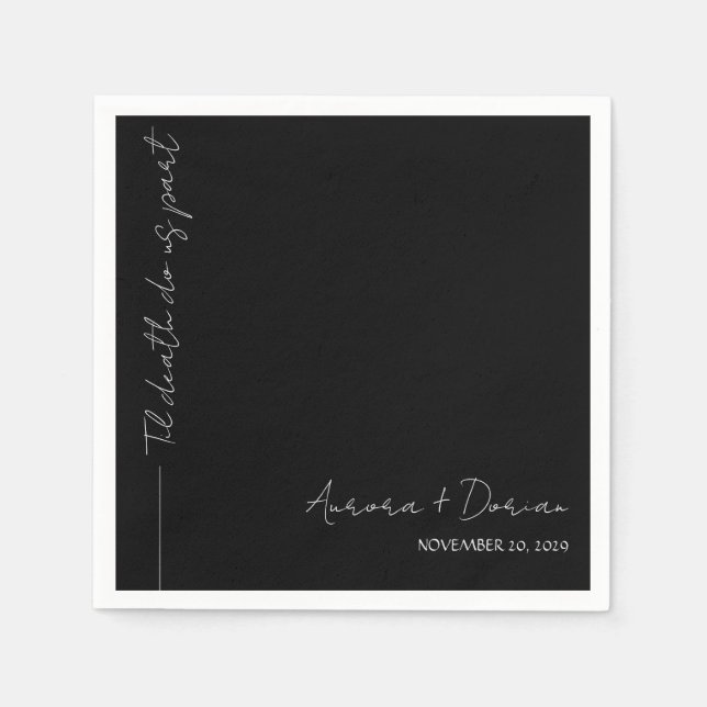 Serviette En Papier Nappe Mariage Élégante Minimale (Devant)