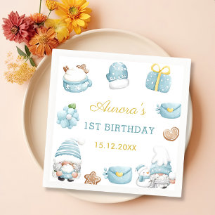 Serviette En Papier Nappes de Noël Gnomes Anniversaire