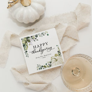 Serviette En Papier Nappes de Thanksgiving Eucalyptus Citrouille Dîner