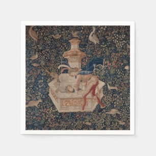 Serviette En Papier Narcisse au Puits, Tapisserie Médiévale