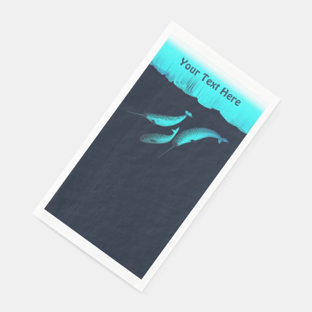 Serviette En Papier Narwhal Sous La Glace (Coin)