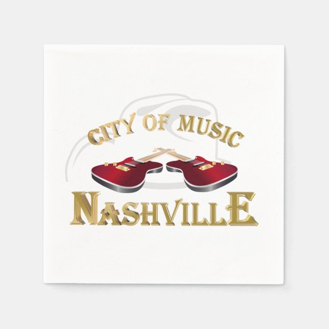 Serviette En Papier Nashville. City of music (Devant)