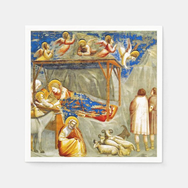 Serviette En Papier Nativité Naissance de Jésus  (Devant)