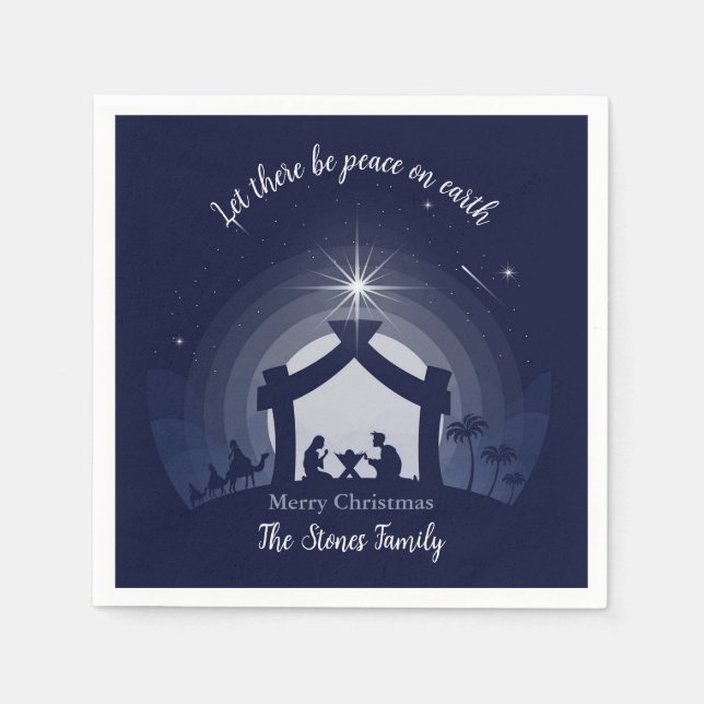 Serviette En Papier Nativité Naples (Sainte Famille de Noël) (Devant)