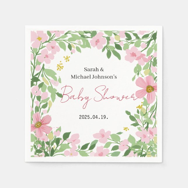 Serviette En Papier Natural Garden Baby Shower Paper Napkin (Devant)
