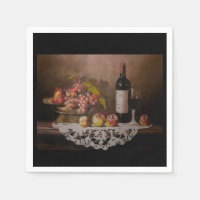 Nature morte Corbeille de fruits et bouteille de v