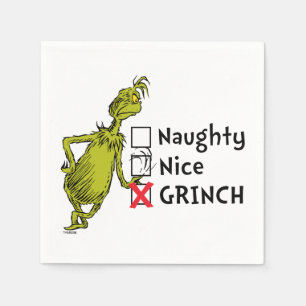Serviette En Papier Naughty, Nice or Grinch Quote