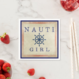 Serviette En Papier Nauti Girl Papier Côtier Napkin