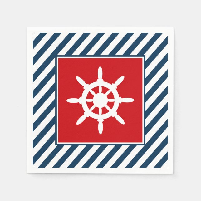 Serviette En Papier Nautical themed design (Devant)