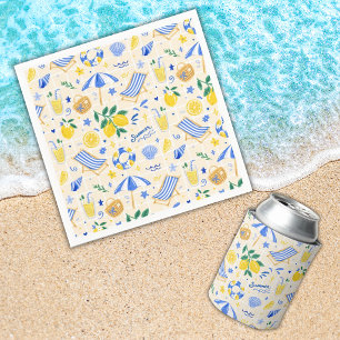 Serviette En Papier Nautique Été Citron Mignon
