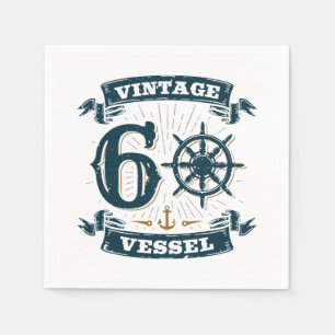 Serviette En Papier Navire vintage 60e anniversaire 60 ans