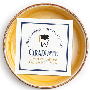 Serviette En Papier Navy Blue Dental School Custom Graduation Party