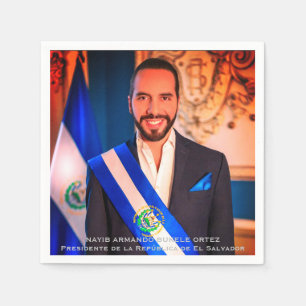 Serviette En Papier Nayib Bukele, Président du Salvador