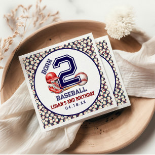 Serviette En Papier Né 2 Baseball   Thème sportif 2e anniversaire du g