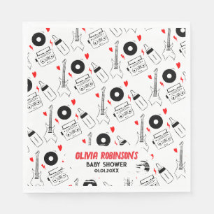 Serviette En Papier Né au Baby shower Rock Star