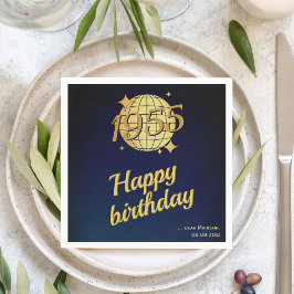 Serviette En Papier Né en 1955 70e anniversaire or festive serviette