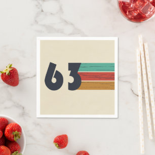 Serviette En Papier né en 1963 cadeau d'anniversaire vintage