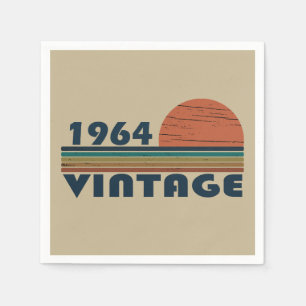 Serviette En Papier Né en 1964 fête d'anniversaire vintage