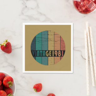 Serviette En Papier Né en 1981 anniversaire vintage