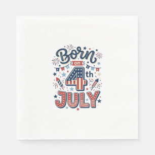 Serviette En Papier Né le 4 juillet Patriote Enfant Conception de T-sh
