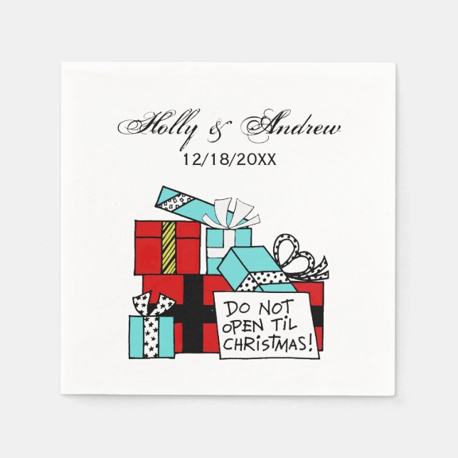 Serviette En Papier Ne pas ouvrir jusqu'à Noël présente Noël (Devant)