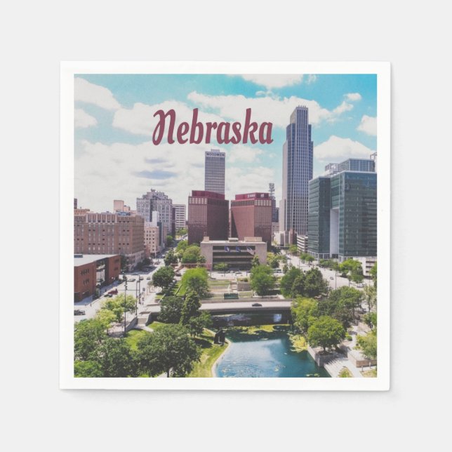 Serviette En Papier Nebraska City Skyline Omaha (Devant)